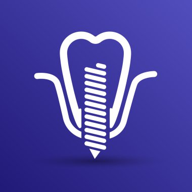 sahte diş diş sembol simge vidalı 