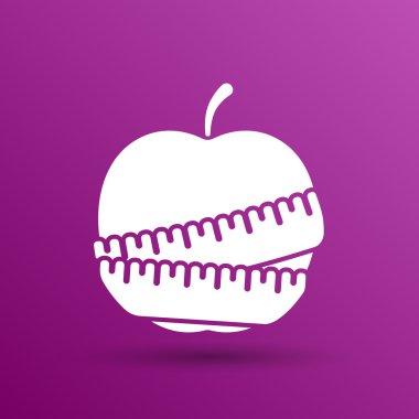 Vektör zayıflama elma simgesi ince kilo diyet