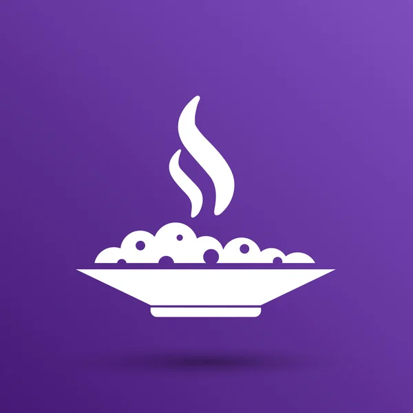 Logo food court mangkuk uap makanan panas - Stok Vektor