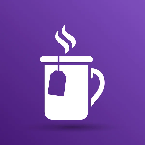 Taza de té caliente icono vector logo — Archivo Imágenes Vectoriales