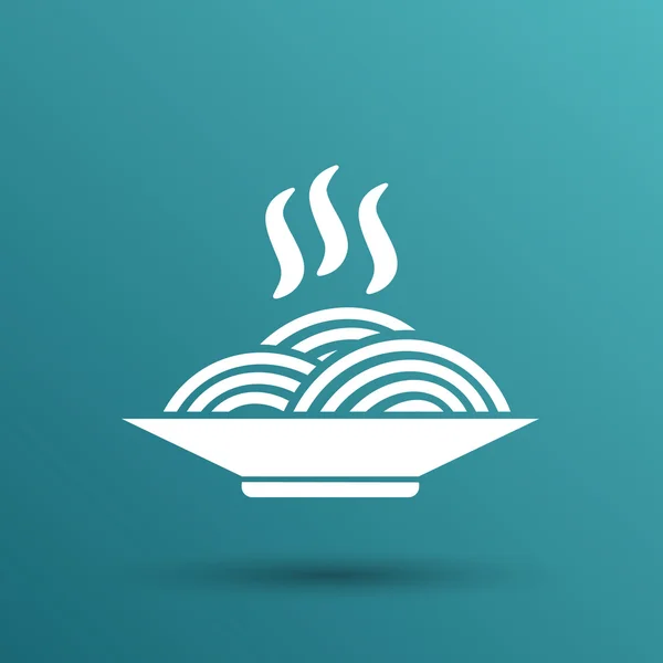 Spaghetti op een plaat logo schotel eten keuken — Stockvector