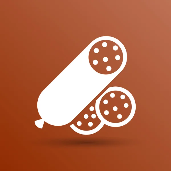 Carne deliciosa salsicha logotipo da comida ícone de design — Vetor de Stock