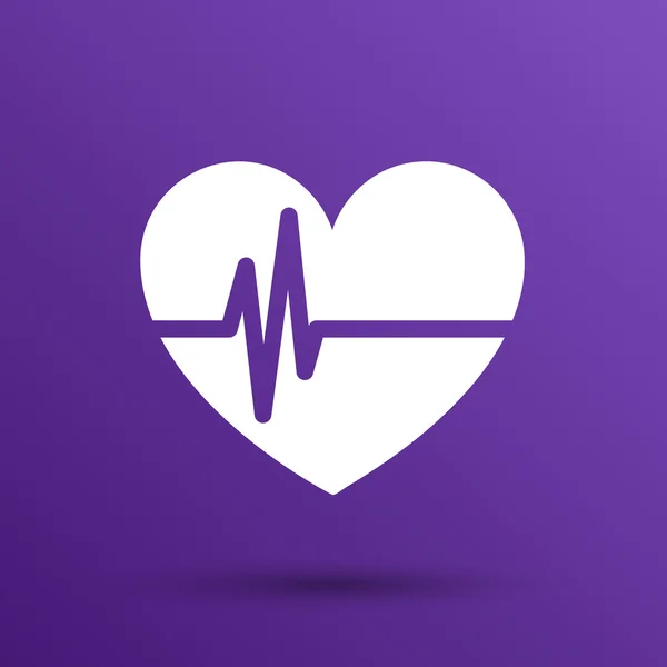 Heartbeat. Echocardiography. Cardiac exam Form heart heartbeat — Stock Vector