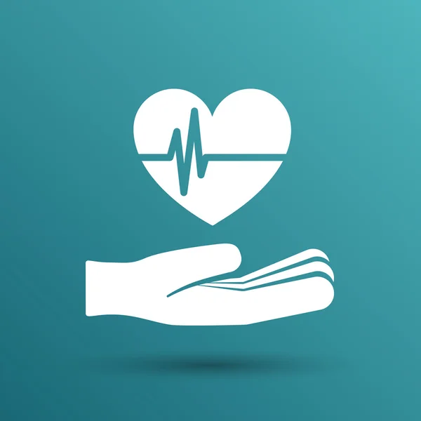 Herz ecg in hand icon abstrakt logo typ — Stockvektor