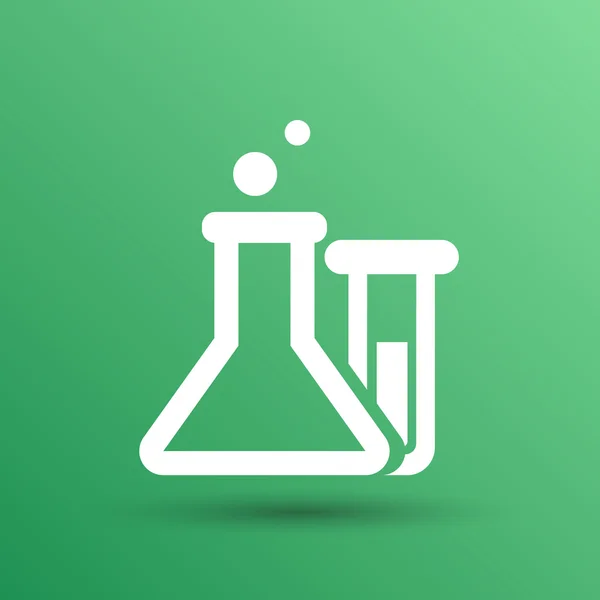 Frasco químico icono laboratorio vaso de precipitados laboratorio vector — Vector de stock