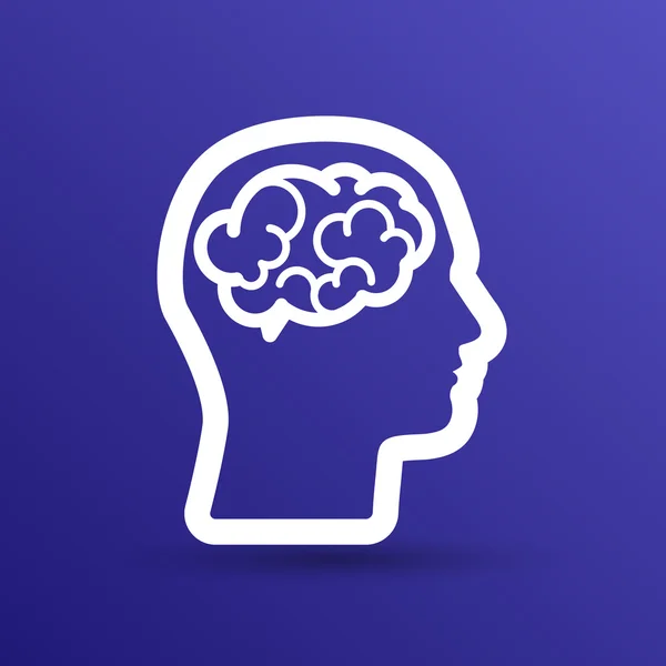 Hoofd brain pictogram denk ontwerp over vectorillustratie — Stockvector