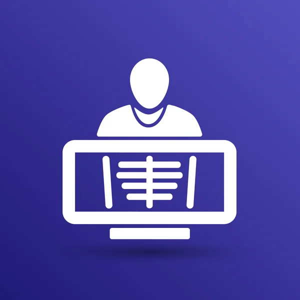 Gabbia toracica umana a raggi X simbolo per il download icona — Vettoriale Stock