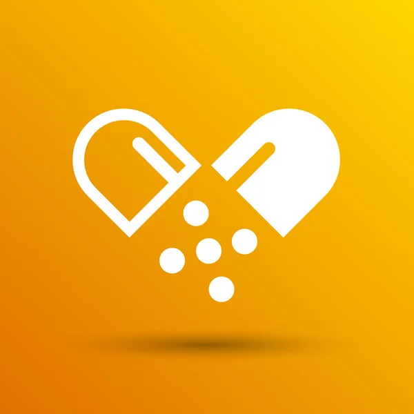 Hap simgesi tablet ağrı kimya aspirin izole — Stok Vektör