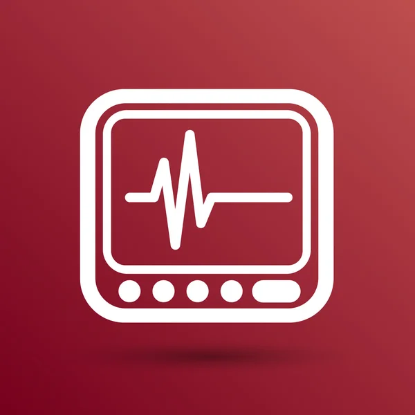 Vector Display with Cardiogram Icon — Stock Vector