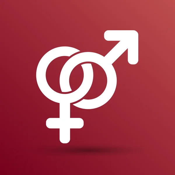 Männliche und weibliche Zeichen isoliert auf weißem Hintergrund — Stockvektor