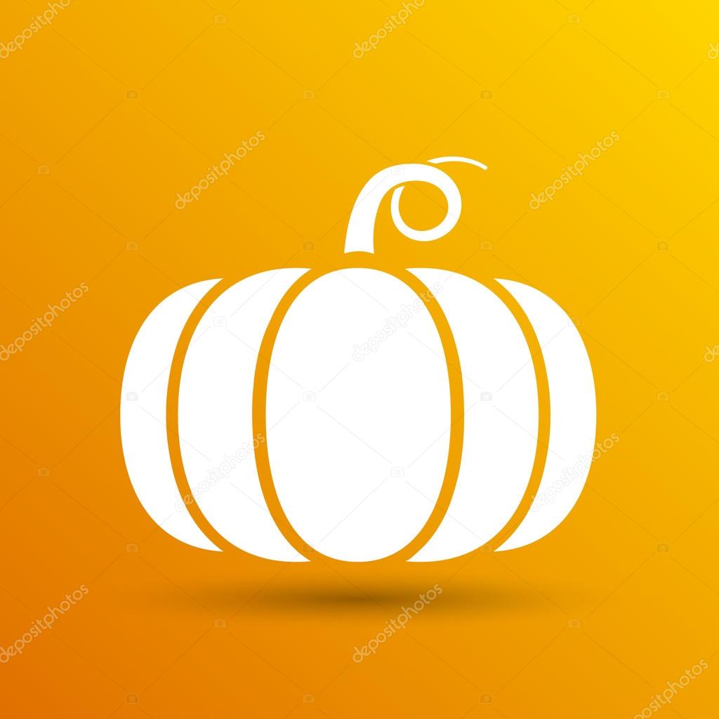 Vector monochrome illustration of pumpkin logo vector.