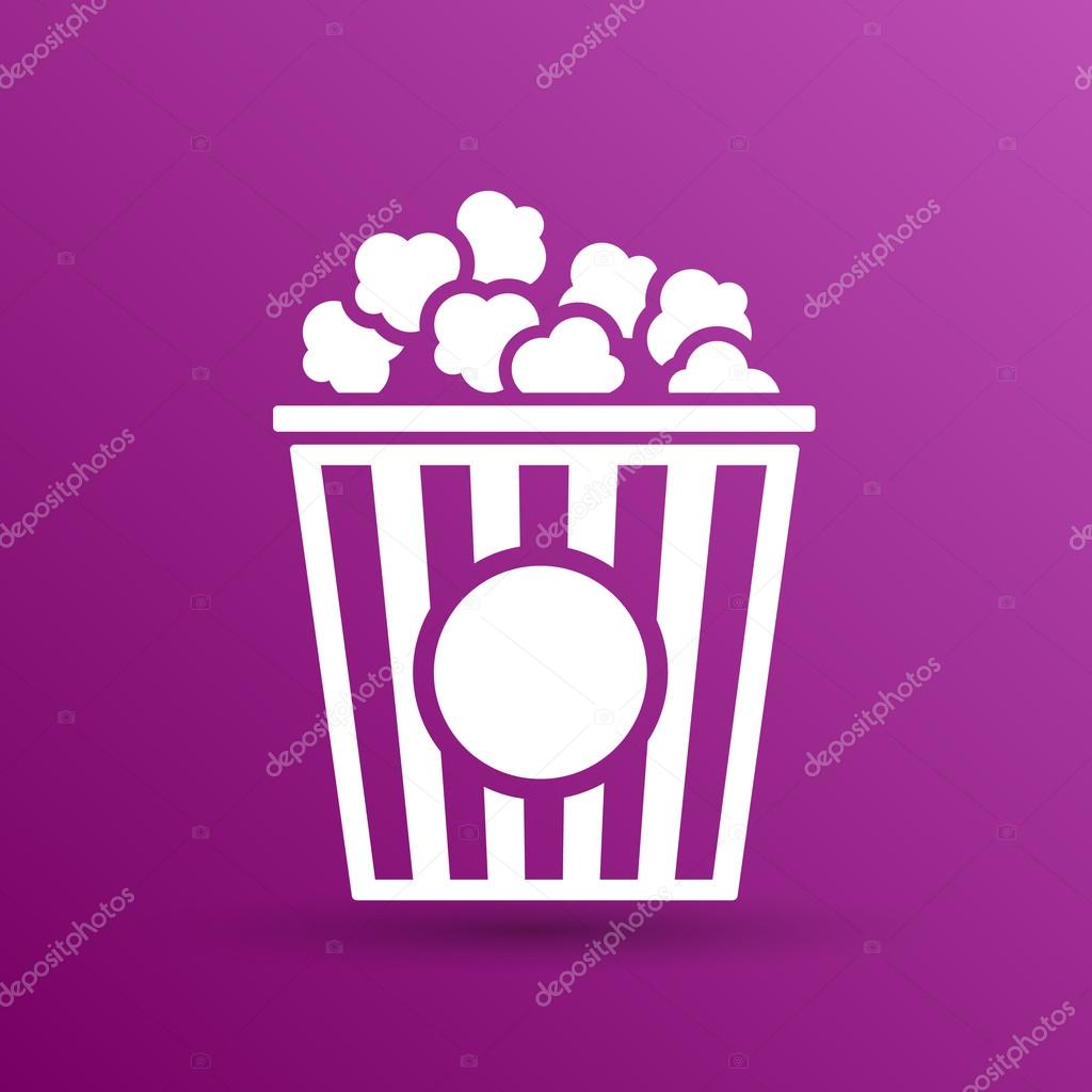 Popcorn design on blue background,clean vector logo.
