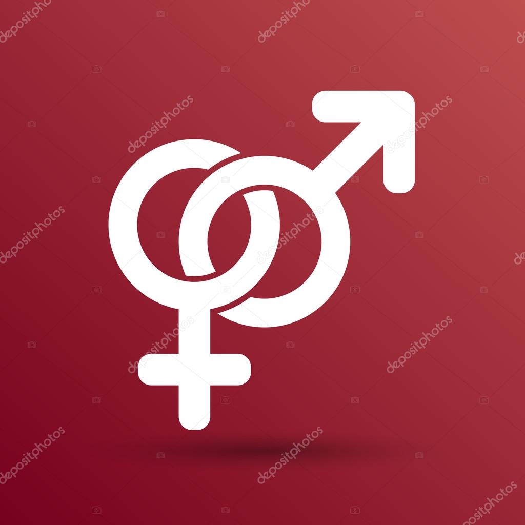 Male and female signs isolated on white background.