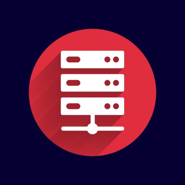 düz bilgisayar sunucu sistem simge vektör çizim