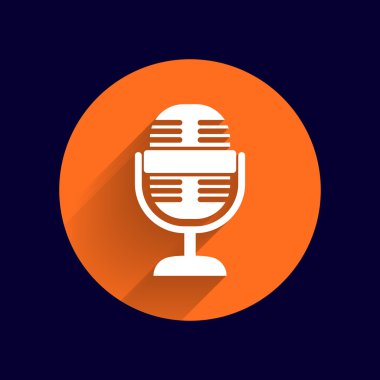 mikrofon simgesi yayın gazeteci kaydı izole 