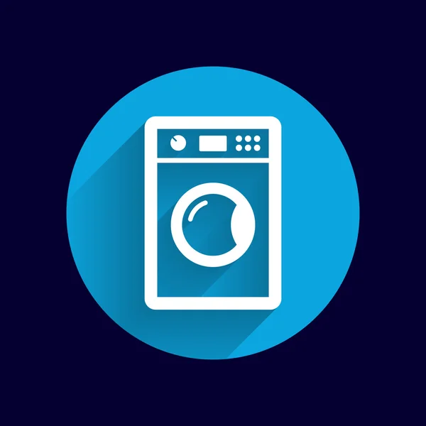 Washing machine icon laundromat vector clothing electric clear — Stock Vector