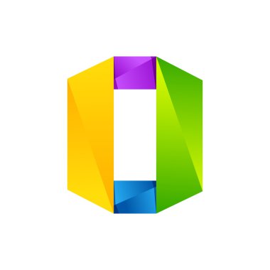 O letter one line colorful logo. Vector design template elements an icon for your application or company