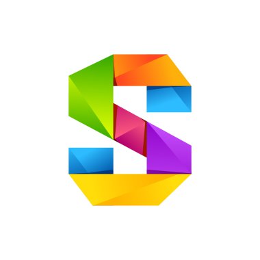 S letter one line colorful logo. Vector design template elements an icon for your application or company
