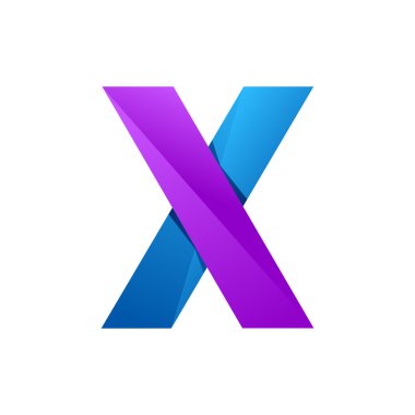 X letter one line colorful logo. Vector design template elements an icon for your application or company