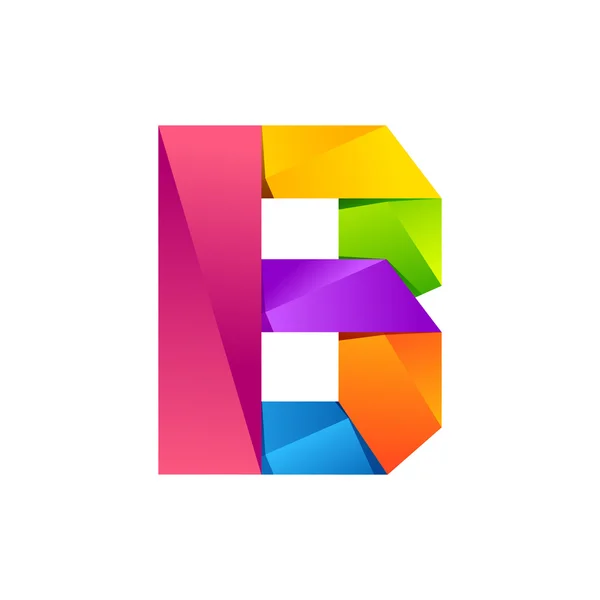 B letra de una línea colorido logotipo, icono de elementos de plantilla de diseño vectorial para su aplicación o empresa — Archivo Imágenes Vectoriales
