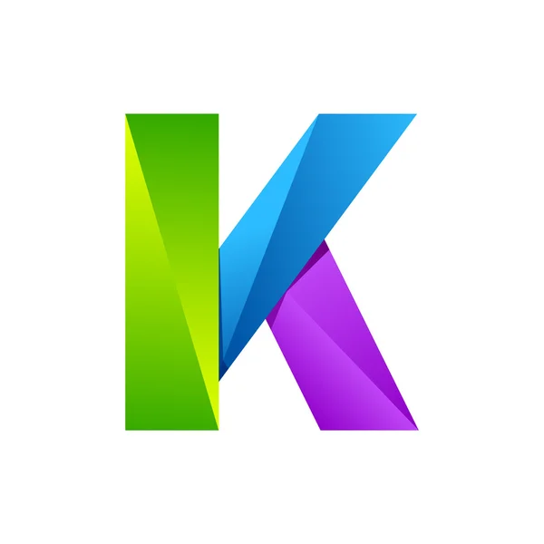 K letter one line colorful logo. Vector design template elements an icon for your application or company — Stockvector