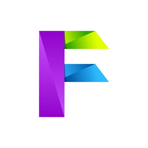 Буква F в одну линию цветной логотип. Элементы шаблона векторного дизайна иконка для вашего приложения или компании — стоковый вектор