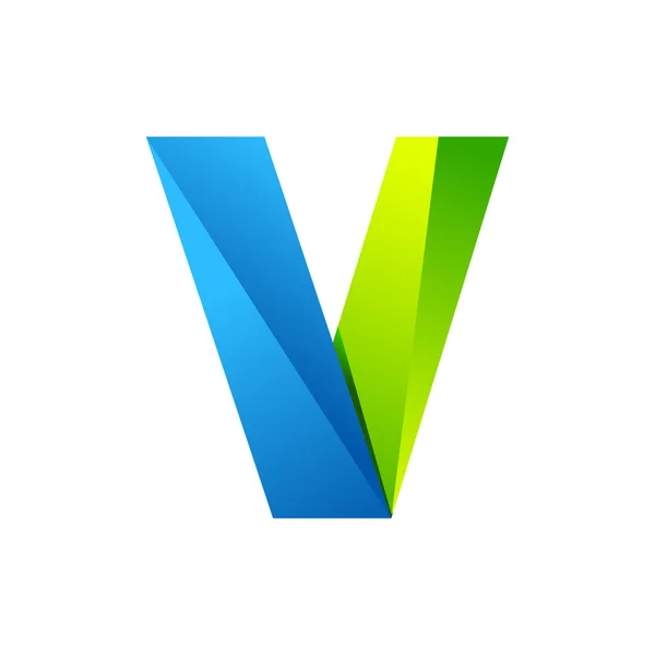 V letter one line colorful logo. Vector design template elements an icon for your application or company — Stok Vektör