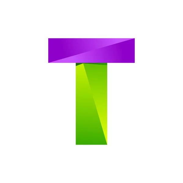 T letter one line colorful logo. Vector design template elements an icon for your application or company — 图库矢量图片