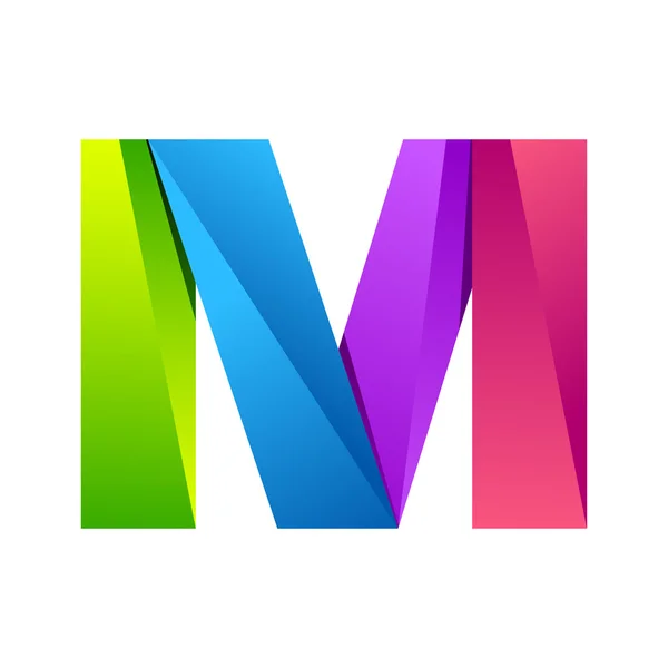 M lettera una linea logo colorato. Elementi del modello di design vettoriale un'icona per la tua applicazione o azienda — Vettoriale Stock