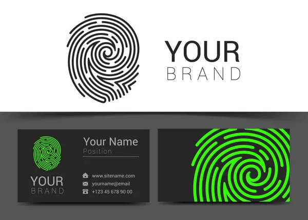 Fingerprint logo template icon design elements business card — Wektor stockowy