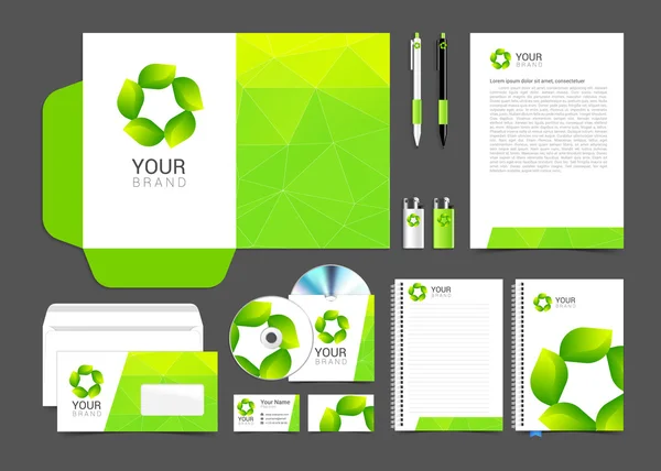 Corporate identity design vector Sign symbol leaves — 스톡 벡터