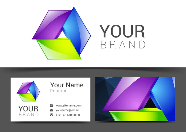 Modelo de design criativo de cartão de visita logotipo de identidade corporativa — Vetor de Stock