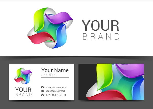 Templat desain kreatif kartu bisnis Logo Corporate Identity - Stok Vektor