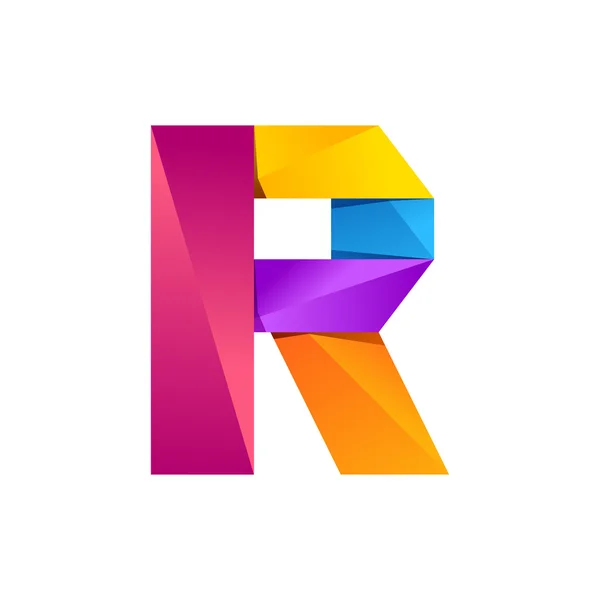 R letter one line colorful logo. Vector design template elements an icon for your application or company — Stock Vector