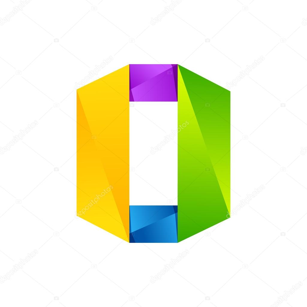 O letter one line colorful logo. Vector design template elements an icon for your application or company