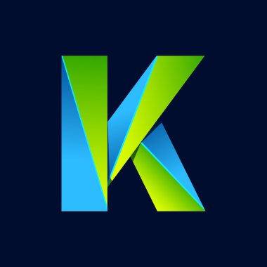 K letter line colorful logo. Abstract trendy green and blue vector design template elements for your application or corporate identity.