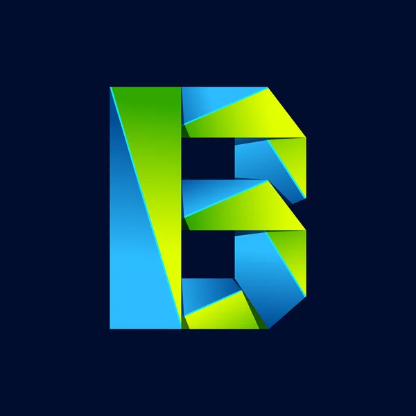B Buchstabenzeile buntes Logo. abstrakte trendige grüne und blaue Vektor-Designvorlagen für Ihre Anwendung oder Ihre Corporate Identity. — Stockvektor