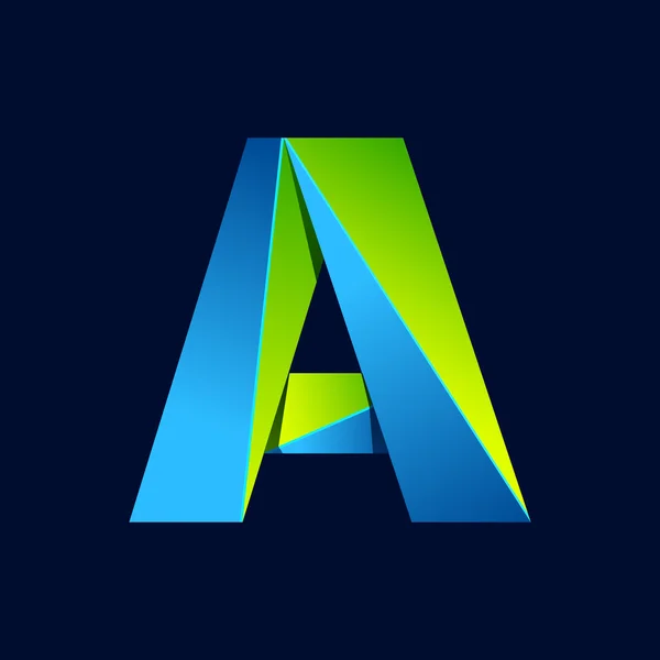 Una línea de letras logotipo colorido. Elementos de plantilla de diseño vectorial verde y azul de moda abstracta para su aplicación o identidad corporativa . — Vector de stock