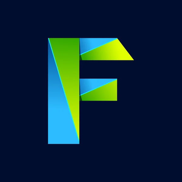 Буква F линия цветной логотип. Abstract trendy green and blue vector design template elements for your application or corporate style . — стоковый вектор