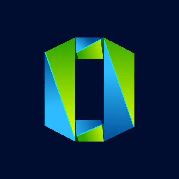 O letter line colorful logo. Abstract trendy green and blue vector design template elements for your application or corporate identity. — 스톡 벡터