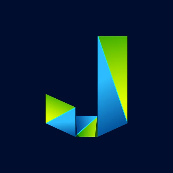 J Buchstabenzeile buntes Logo. abstrakte trendige grüne und blaue Vektor-Designvorlagen für Ihre Anwendung oder Ihre Corporate Identity. — Stockvektor