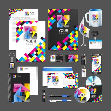 CMYK kurumsal kimlik şablon tasarım soyut sembolü