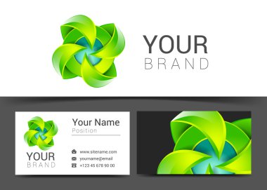 Vektör soyut yaratıcı kartvizit şablonu ayarlama