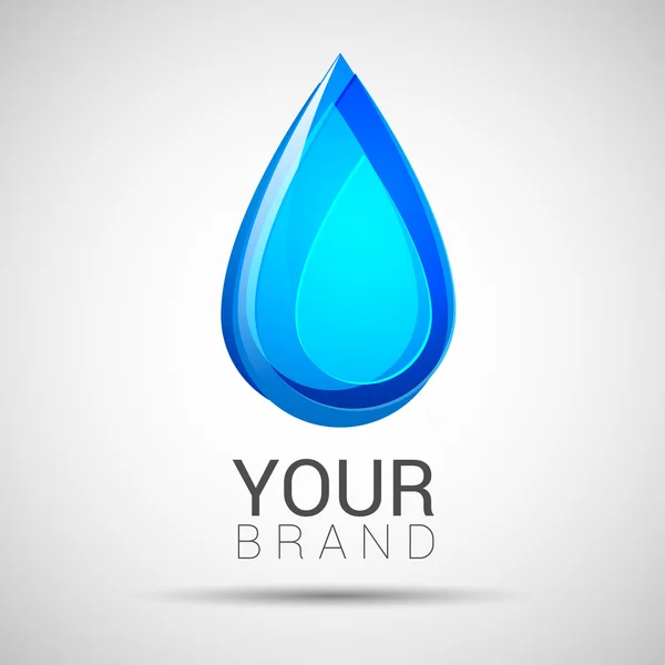 Μπλε πρότυπο σχεδίασης λογότυπο αφηρημένη διάνυσμα σταγόνα νερό. — Διανυσματικό Αρχείο