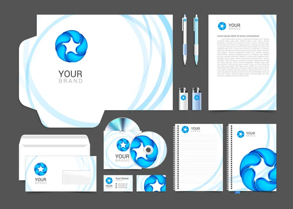 Corporate identity template water drop brandbook guideline — Stock Vector