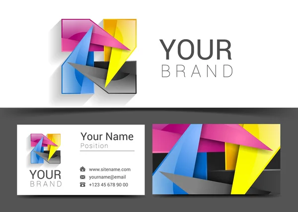 Templat desain kreatif kartu bisnis Logo Corporate Identity - Stok Vektor