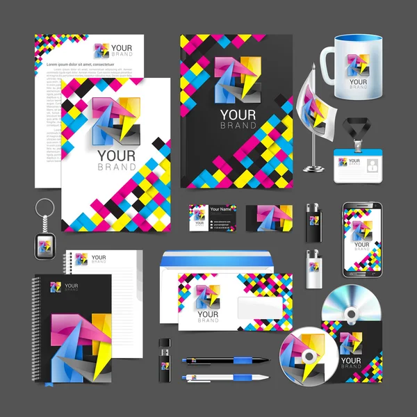 CMYK kurumsal kimlik şablon tasarım soyut sembolü