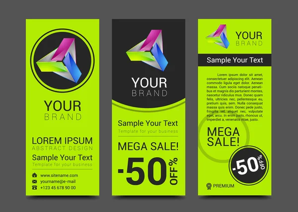 Vector abstracto brillante tarjeta de visita banner plantillas de diseño — Vector de stock