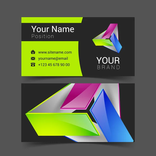 ベクトルの抽象的な明るいビジネス カード バナーのデザイン テンプレート — ストックベクタ