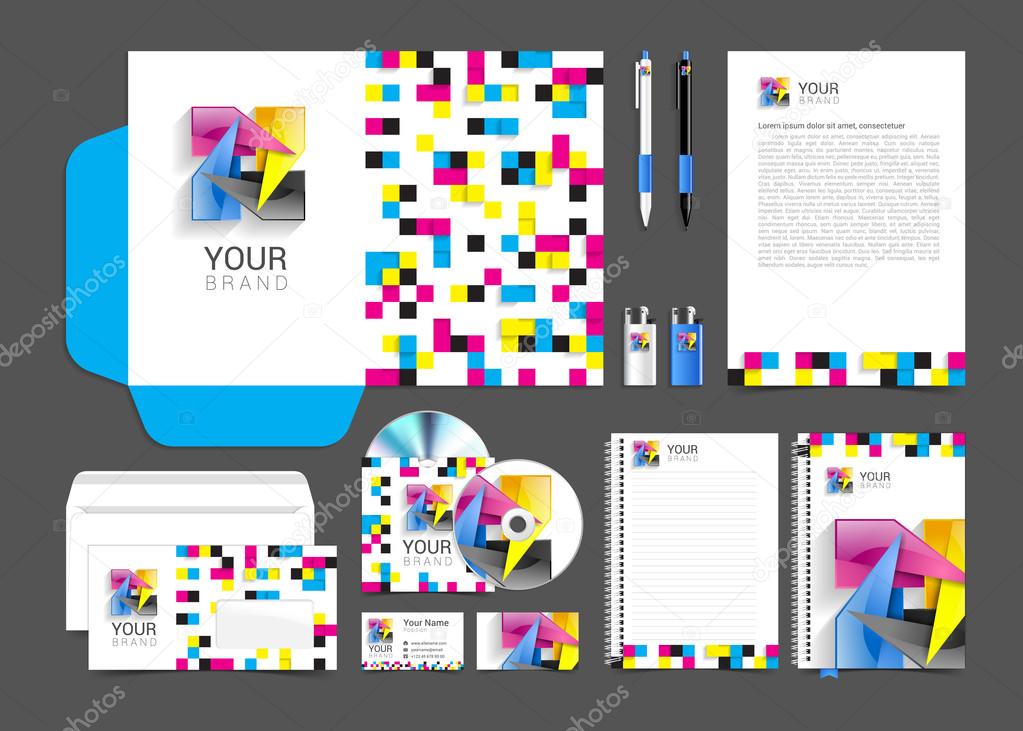 cmyk Corporate Identity template design abstract symbol